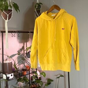 Levi's Hoodie Sweatshirt Yellow Pullover Hooded Sweatshirt Soft Comfy Casual S
